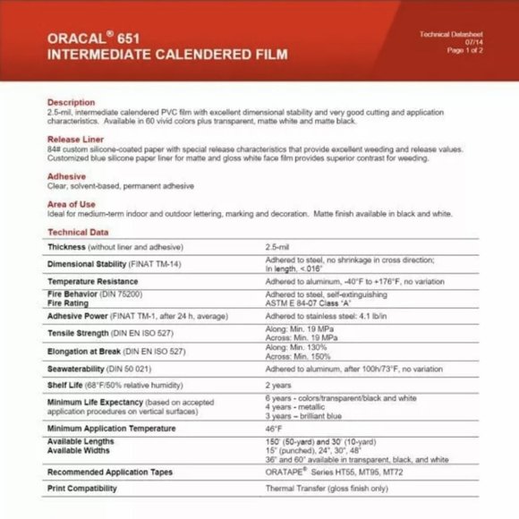 12" x 1 Yard MATTE WHITE Oracal 651 Cricut Hobby Craft Decal Vinyl Sticker - Picture 3 of 4